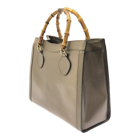 GUCCI Bamboo Handbag Tote Bag Brown Leather Women's Mikunigaoka Store - Picture 2 of 6